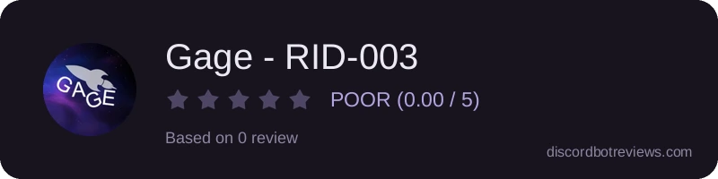 Rating widget preview for Gage - RID-003