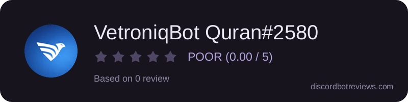 Rating widget preview for VetroniqBot Quran#2580