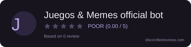 Rating widget preview for Juegos & Memes official bot