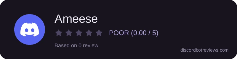 Rating widget preview for Ameese 