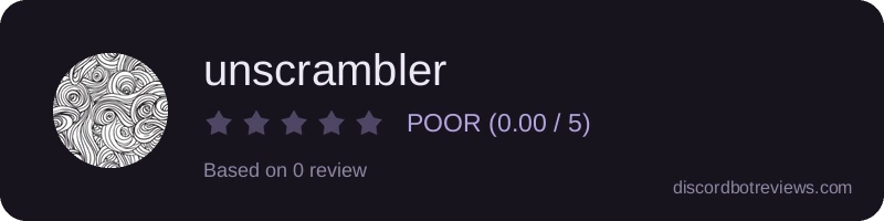 Rating widget preview for unscrambler