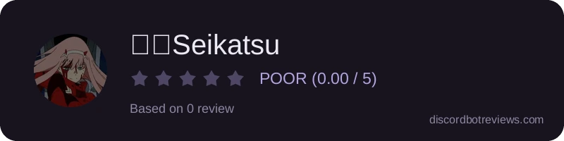 Rating widget preview for 🌙・Seikatsu