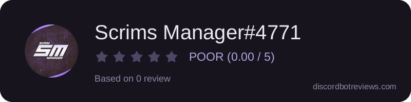 Rating widget preview for Scrims Manager#4771