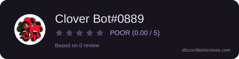 Rating widget preview for Clover Bot#0889