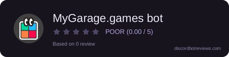 Rating widget preview for MyGarage.games bot