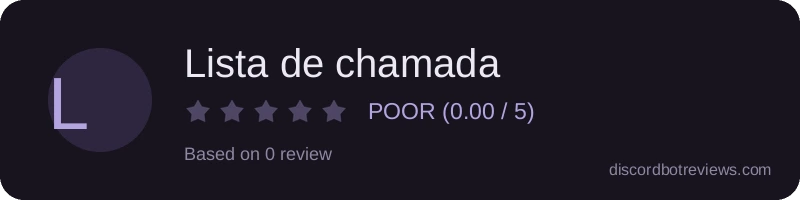 Rating widget preview for Lista de chamada