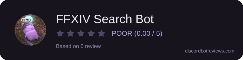 Rating widget preview for FFXIV Search Bot