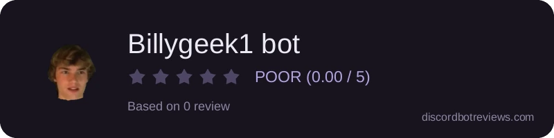 Rating widget preview for Billygeek1 bot 