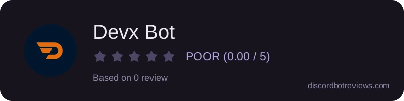 Rating widget preview for Devx Bot
