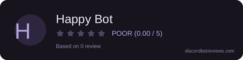 Rating widget preview for Happy Bot