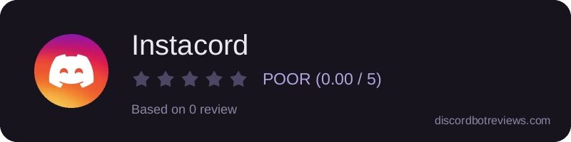 Rating widget preview for Instacord