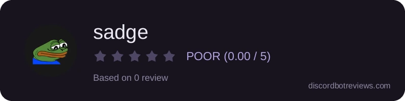 Rating banner for sadge