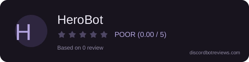 Rating widget preview for HeroBot