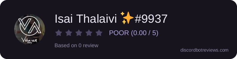 Rating widget preview for Isai Thalaivi ✨#9937