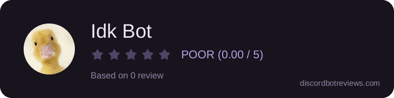 Rating widget preview for Idk Bot