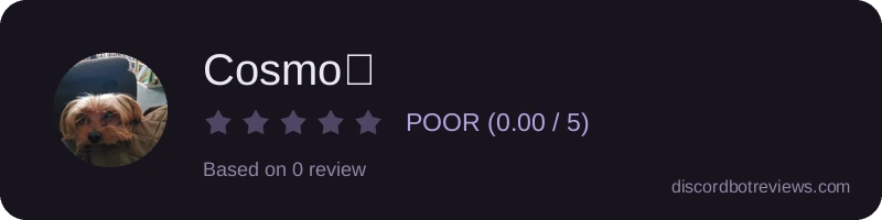 Rating widget preview for Cosmo🐶