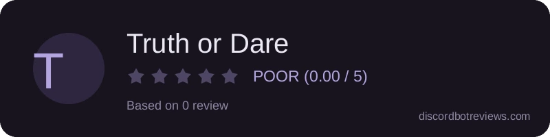 Rating widget preview for Truth or Dare