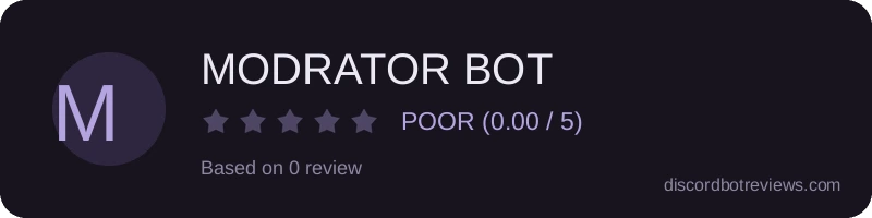 Rating widget preview for MODRATOR BOT 