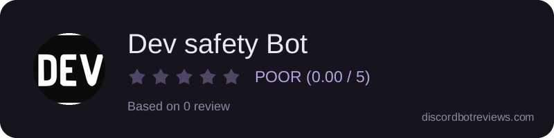 Rating widget preview for Dev safety Bot
