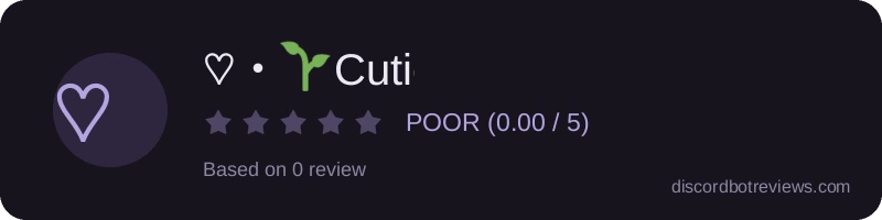 Rating widget preview for ♡・🌱Cutie