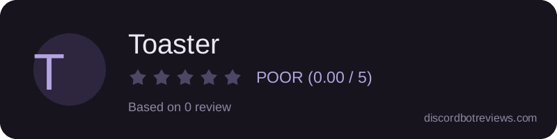 Rating widget preview for Toaster