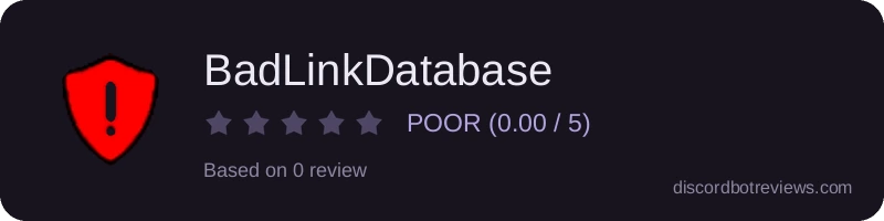 Rating widget preview for BadLinkDatabase