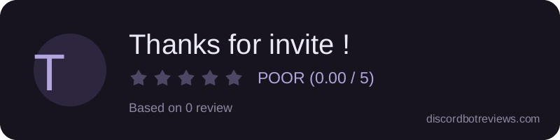 Rating widget preview for Thanks for invite !