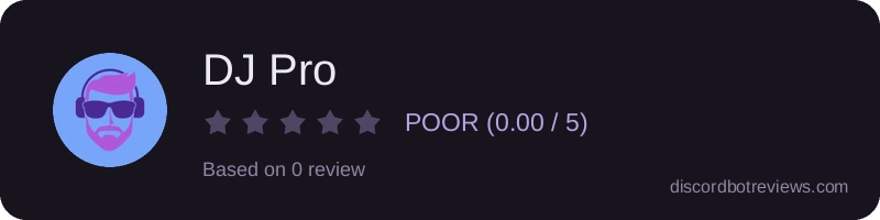 Rating widget preview for DJ Pro