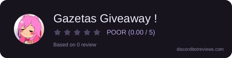 Rating widget preview for Gazetas Giveaway !