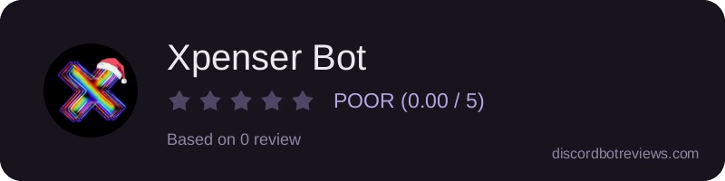 Rating widget preview for Xpenser Bot