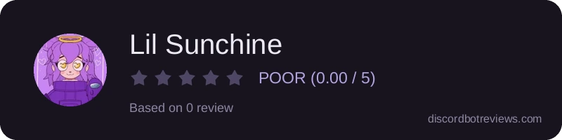 Rating widget preview for Lil Sunchine