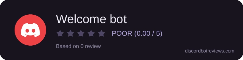 Rating widget preview for Welcome bot
