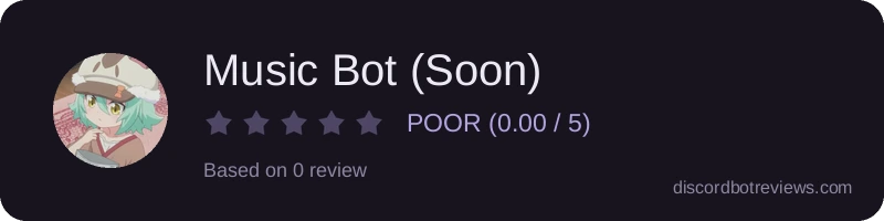 Rating widget preview for Music Bot (Soon)