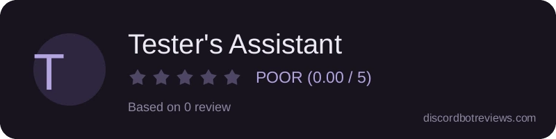 Rating banner for Tester's Assistant