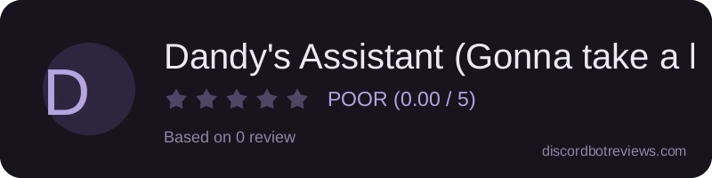 Rating widget preview for Dandy's Assistant (Gonna take a long time)