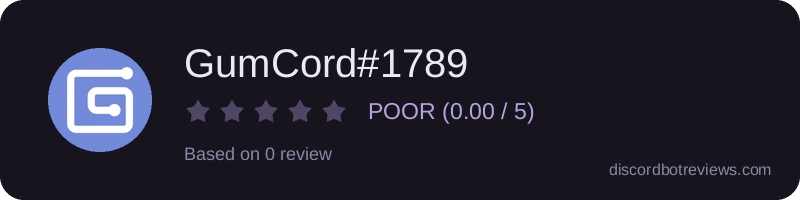 Rating widget preview for GumCord#1789