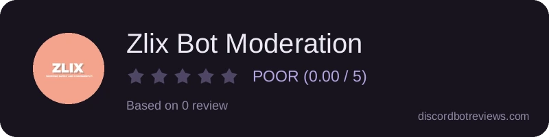 Rating widget preview for Zlix Bot Moderation