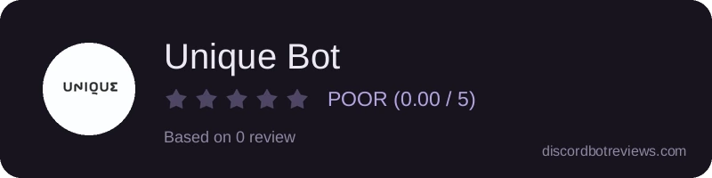 Rating widget preview for Unique Bot