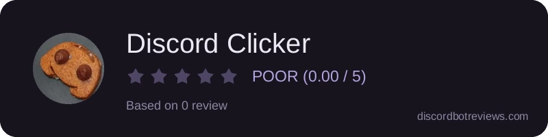 Rating widget preview for Discord Clicker