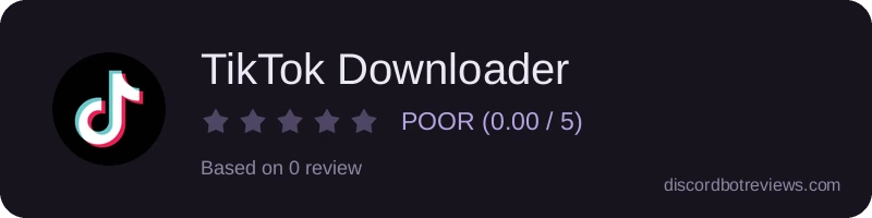 Rating widget preview for TikTok Downloader
