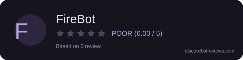 Rating widget preview for FireBot