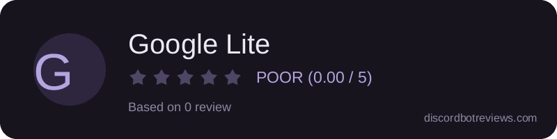 Rating widget preview for Google Lite