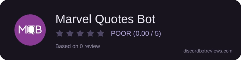 Rating widget preview for Marvel Quotes Bot