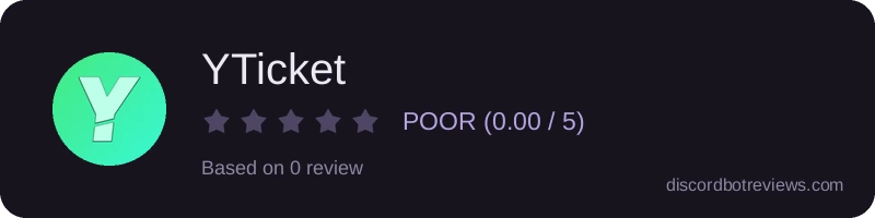 Rating widget preview for YTicket