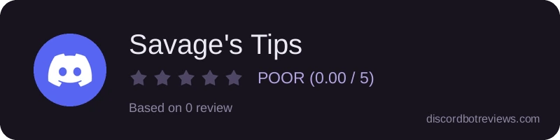 Rating widget preview for Savage's Tips