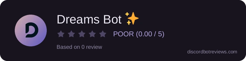 Rating widget preview for Dreams Bot ✨