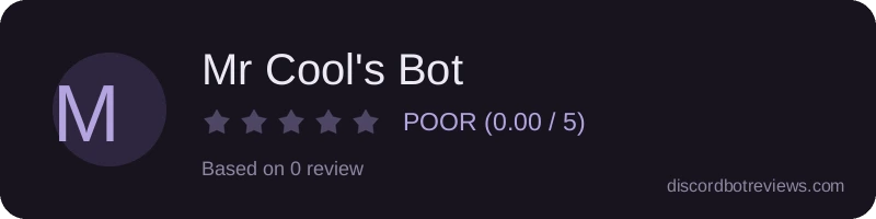 Rating widget preview for Mr Cool's Bot