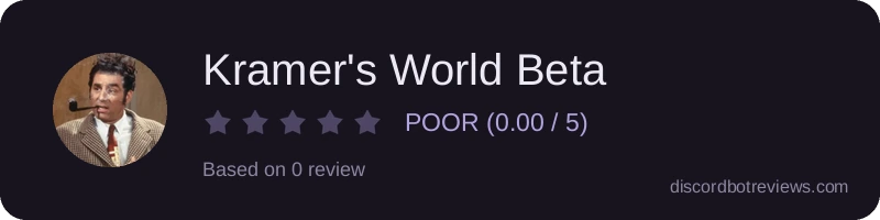 Rating widget preview for Kramer's World Beta