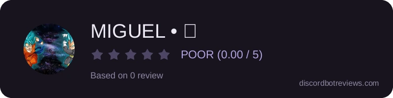 Rating widget preview for MIGUEL • ⭐