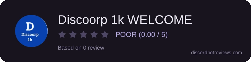 Rating widget preview for Discoorp 1k WELCOME